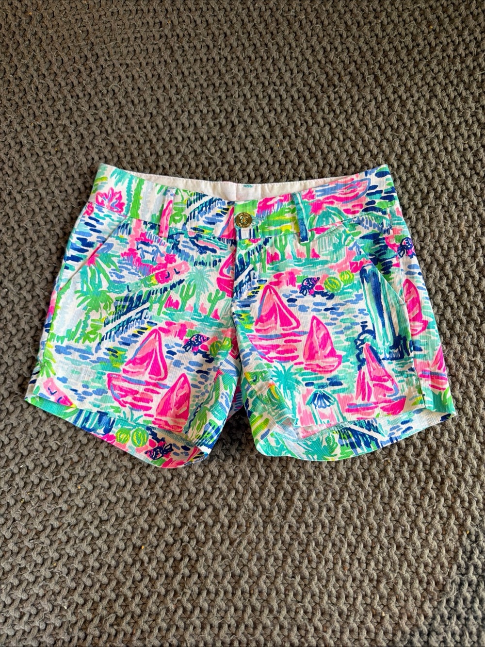 Lilly Pulitzer Callahan ‘Salt Is In The Air’ Shorts Women Size 00 5” Inseam